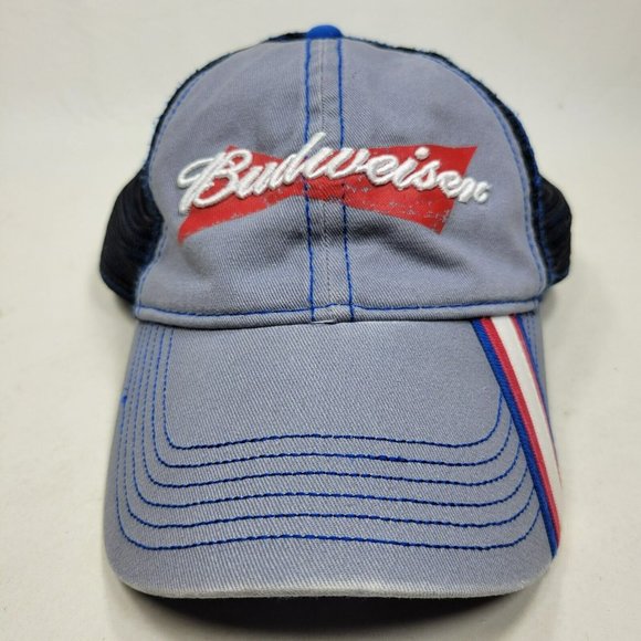 Budwieser Snapback Hat Trucker Cap Gray Black Mesh Back Logo 2014 - Picture 2 of 9
